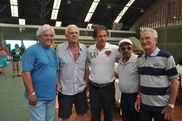 Festa dos veteranos do Verdão, em 1º de outubro de 2011. Polaco, Chicão, Sérgio Bergantin, Reis e Dudu. Foto: Marcos Júnior/Portal TT